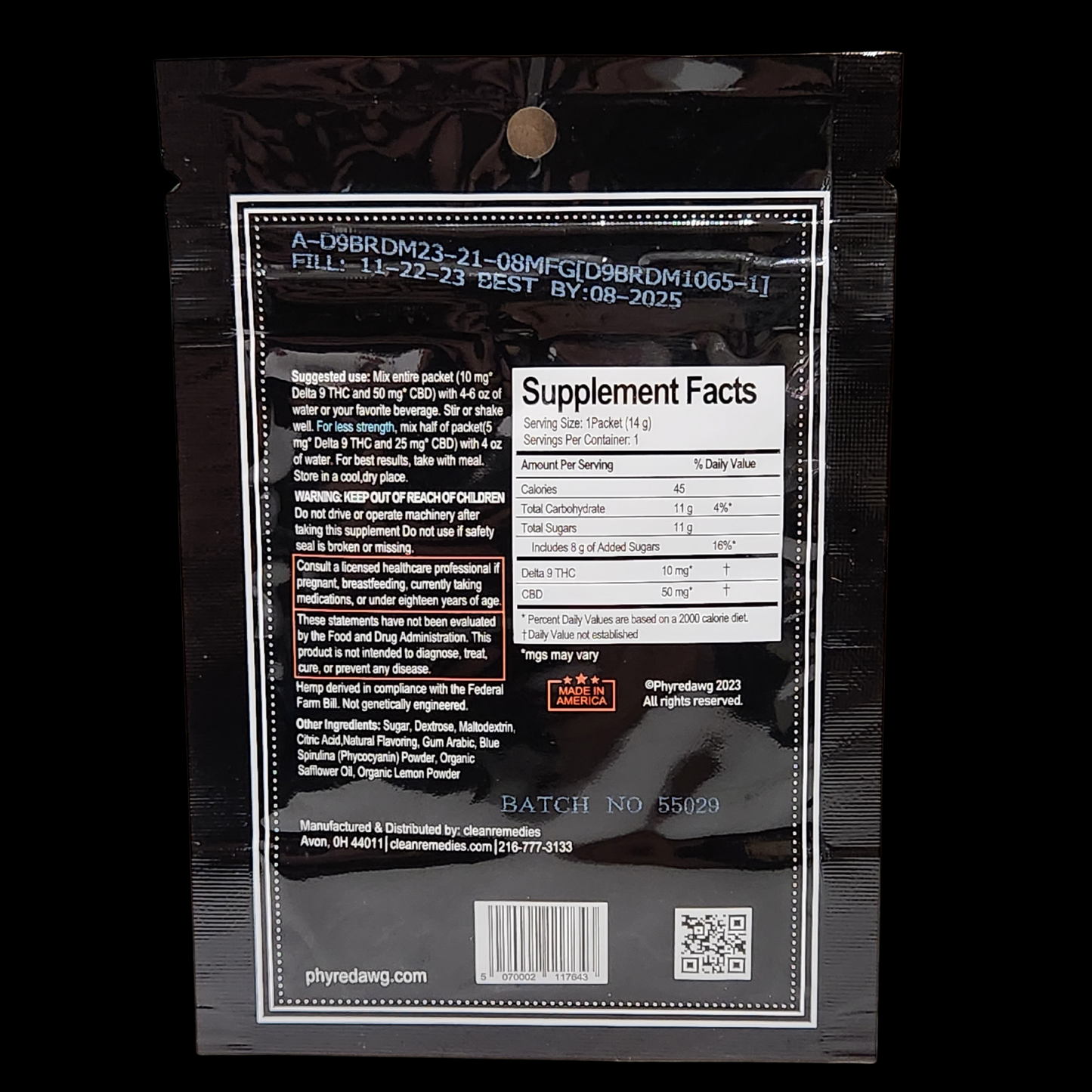 Phyre Water Blue Raspberry